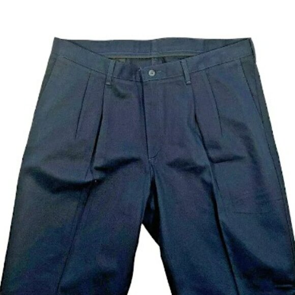 Lee's Performance Midnight Blue Stain Resistant Pleated Pants Trousers 32 x 32 - Picture 3 of 6